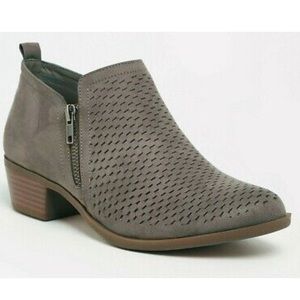 Torrid -  taupe Perforated Ankle Booties extra wide